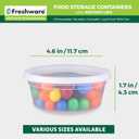 Freshware Food Storage Containers [50 Set] 8 oz Plastic Deli Containers with Lids, Slime, Soup, Meal Prep Containers | BPA Free | Stackable | Leakproof | Microwave/Dishwasher/Freezer Safe