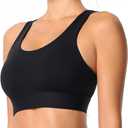 High Impact Sports Bra for Women - Criss-Cross Back, Molded Cups, Hook and Eye Closure - High Support Running Bra (Black, S)