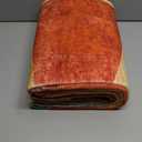 YIHOUSE Brown Area Rug 5x7,Geometric Burnt Orange Area Rug Non Slip, Farmhouse Rugs Washable, Vintage Burgundy Carpets for Bedroom, Boho Rug for Kitchen, Dining Room