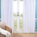 GFI LINEN CLUBS White Cotton Tab Top Curtains  50x63 inch Window Panel Set, 2 Panels for Living Room, Bedroom or Bathroom