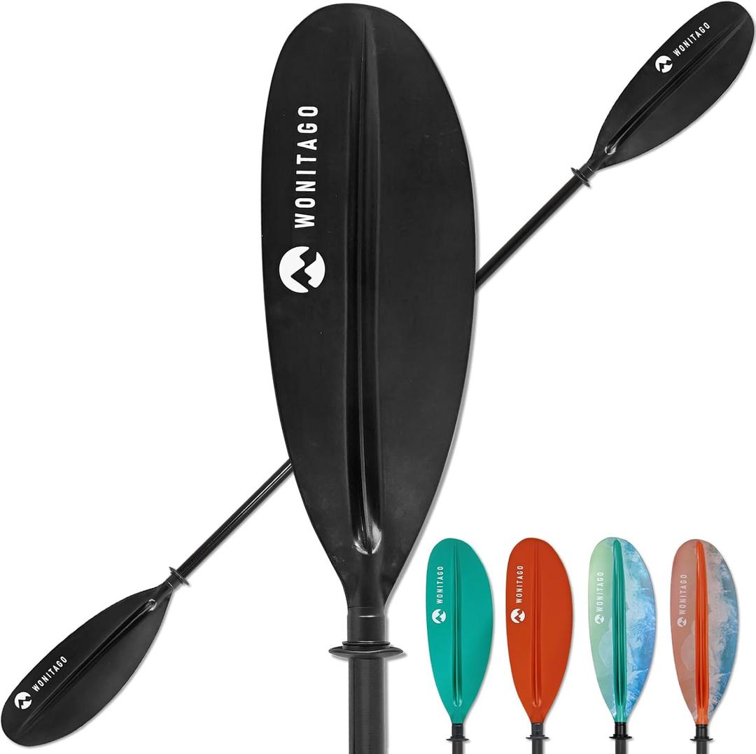Kayak Paddles with Fiberglass Shaft and Reinforced PP Blade, Floating Adjustable Kayaking Oars, 3 Piece, 220-240 cm/86-94 Inches