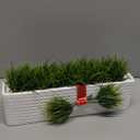 SEEKO Succulents Artificial in Rectangular Ceramic Planter (13.5") - Fake Plants for Table Centerpieces Decor for Dining Room, Office, Kitchen & Window Sill