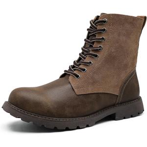 COSIDRAM Men's Casual Oxford Boots Classic Suede Chukka Boots Comfort Lace Up Business Dress Shoes (9.5, A/Dark Brown)