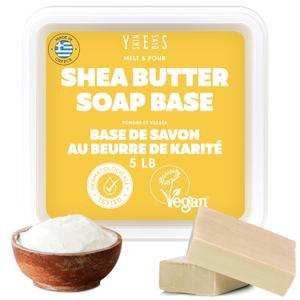 Shea Butter Soap Base - 5Lb Melt and Pour Soap Making Supplies with Organic Shea Butter - No Palm Oil, Vegan, Antioxidant-Rich and Gentle on the Skin - Crafting Recipe Book Included (80 Ounce (Pack of 1))