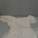 PRETTYGARDEN Women's Smocked Midi Tulle Dress 2025 Summer Puffy Short Sleeve Square Neck Ruffle Wedding Guest Party Dresses Medium Beige