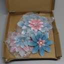 FTIJKLYE Metal Flower Wall Art,Floral wall decor Multiple Layer Decor for Indoor Outdoor Home Bedroom Living Room Office Garden(colorful)