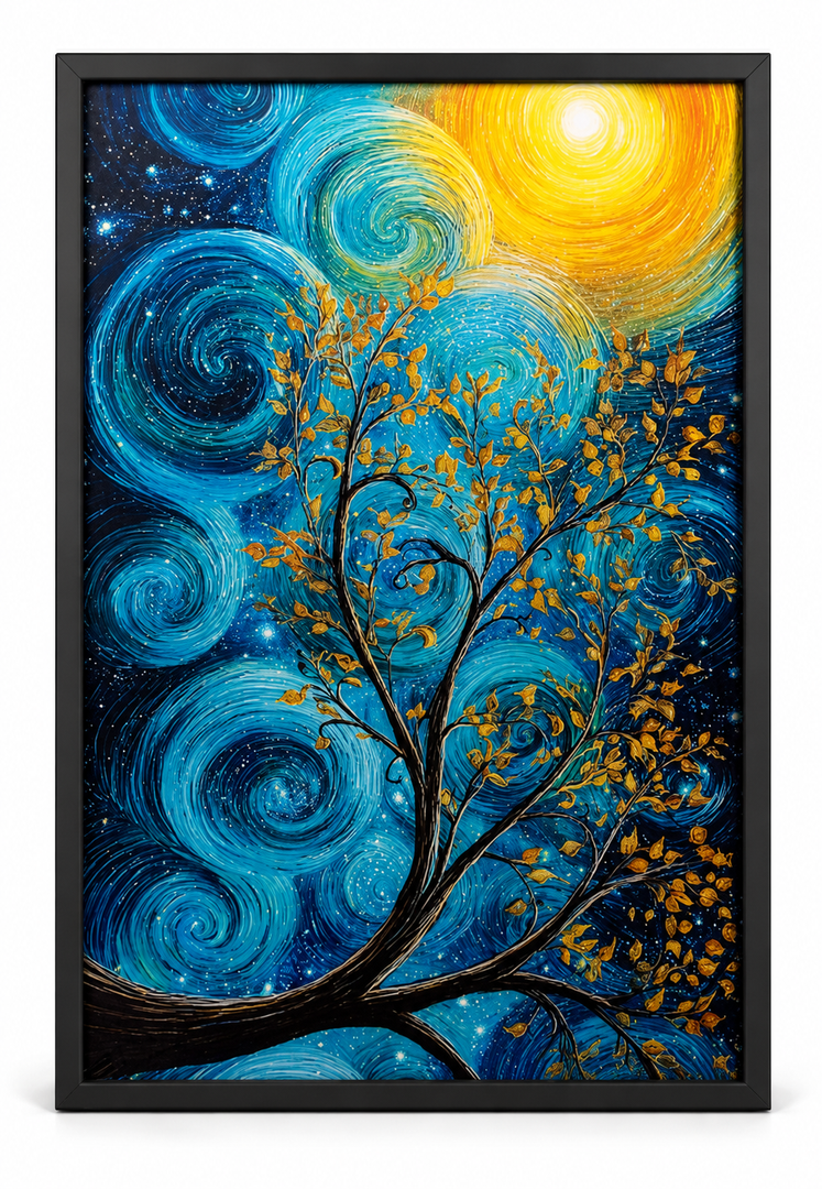 Large Tree of Life Wall Art for Living Room Teal Tree Pictures Big Wall Decor Modern Aesthetic Canvas Print Painting Home Framed Artwork Decoration Gifts for Bedroom Office 24"x36"