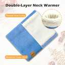 Unisex Kids Fleece-Lined Ribbed Thermal Knit Neck Warmer Gaiter | Dual Layer Winter Scarf Face Cover for Skiing Hiking (Beige/White)