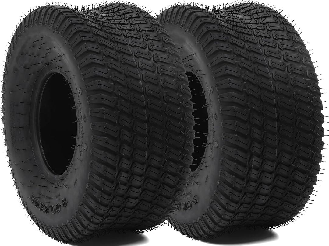YITAMOTOR 20x8.00-8 Lawn Mower Tires (Set of 2), 4 Ply Tubeless Tractor Turf Tire, 20x8.00x8 Lawnmower Tires Fits Most Lawn & Garden Vehicle, 965LBS Capacity