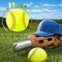 11 Inch Bucket of 16 Softballs - Training Fastpitch Softballs for Girls - Solid Cork Center - Premium Durability
