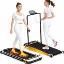 Versatile Walking Pad with Incline - Dual-Sided Under Desk Treadmill with Foot Massage,Portable Compact Treadmills with 330LBS Weight Capacity,2 in 1 Walking Treadmill for Home/Office-White