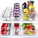 Sorbus Refrigerator Organizers and Storage Bins Set of 6  Includes 2 Wide Bins, 2 Narrow Bins, Soda Can Organizer (12 Cans), and 14 Egg Holder  Clear Bins for Fridge Organization, Pantry, Freezer