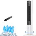 FLOWBREEZE Windowless Portable Air Conditioners, 38’’ Evaporative Air Cooler w/Remote, 2.5L Water Tank & 4 Ice Packs, 12H Timer Auto-off, 70° Oscillating, Quiet Cooling Tower Fan For Home Office