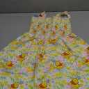 Disney Winnie the Pooh Girls Dress Yellow Floral Print Bow Tie Straps Smocked Sundress Birthday Park Casual Kids Summer Outfit Clothes Size 6-7