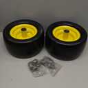 11x6.00-5 Flat Free Tires for Zero-Turn Mowers 11x6.00-5 flat free tire Replacement for Residential and Commercial, Solid Tires with 6"-8" Hub, 3/4" & 5/8" Bearings, 400LBS (Yellow, 2 pack)