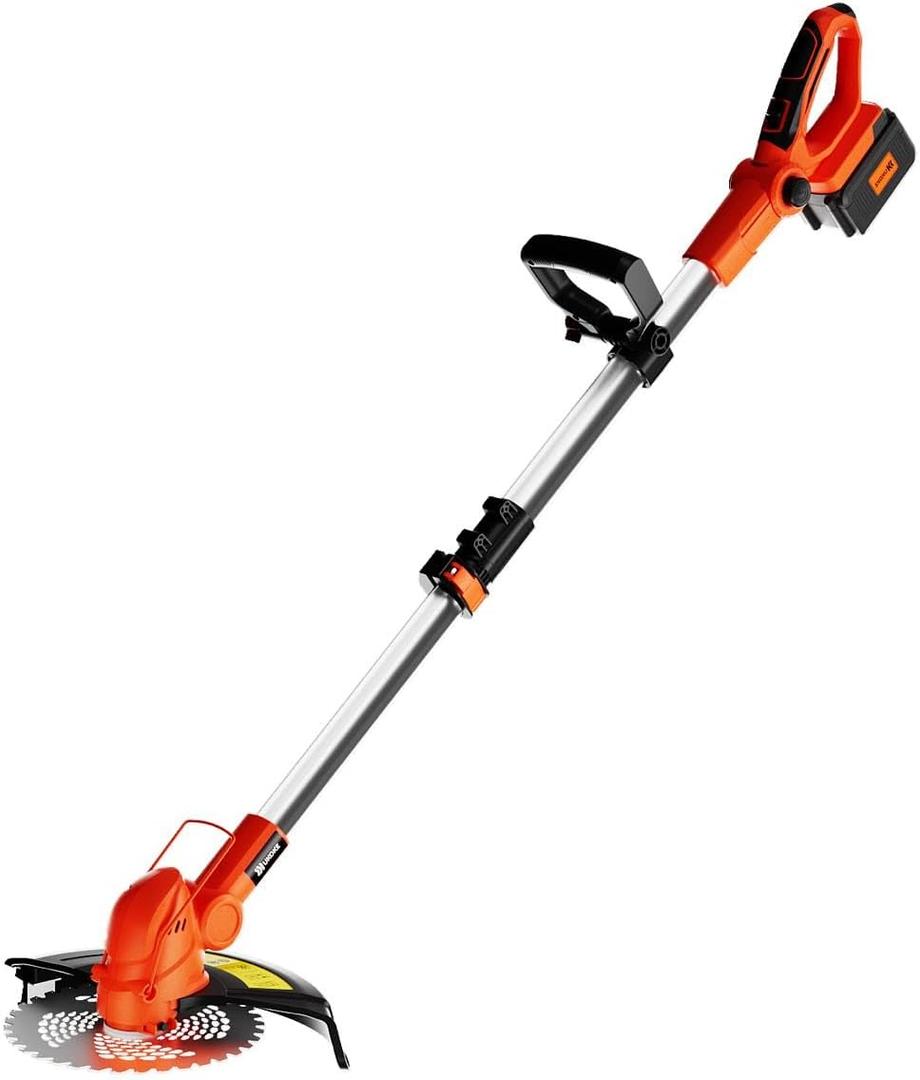 UKOKE ST2308-B 40V Cordless Grass Trimmer/Brush Cutter,Interchangeable Blade, with 2.0Ah Lithium-Ion Battery & Charger | Brushless Motor | 6500 RPM No-Load Speed | Lawn Trimming and Brush Cutting