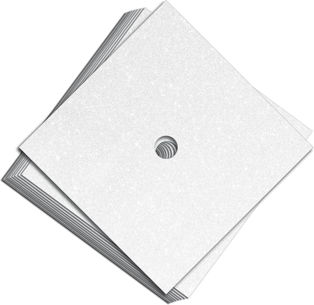 Glitter Heavyweight Premium Construction Paper for Grad Caps, 5 Sheets, DIY Grad Cap Decorations (White)