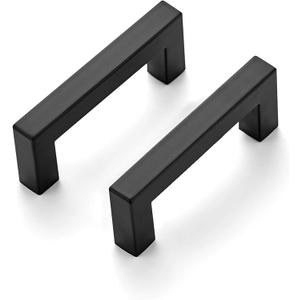 Ravinte 10 Pack 3 Inch Square Cabinet Handles - Matte Black Drawer Pulls, Kitchen Cabinet Hardware