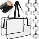Bolsa organizadora de juguetes transparente (paquete de 8) de 21 pulgadas, bolsas de almacenamiento de edredn transparentes, organizador de almacenamiento de plstico grande para rompecabezas, juegos