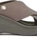 BZees womens DesireSlide Sandal, 6.5, Morel Stretch Fabric