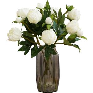 IPOPU White Peonies Artificial Flowers 8pcs Peony Silk Flowers Fake White Flowers for Wedding Centerpieces for Tables Centerpieces Bridal Shower Party Decorations