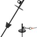 Dog tie-Out Stake for Dogs,16" Dog Stake for Outside Easy to Install, 360° Swivel Anchor Stake for Yard, Camping, Beach (Black) Pack of 3