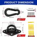 Upgraded Stainless Steel Hooks, 1800lb Heavy Duty Hammock Hanging Kit with Snap Hooks & Screws for Wall, Ceiling Mount (Indoor/Outdoor)