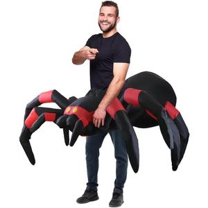 Inflatable Costume Adult Spider Riding, Halloween Funny Blow Up Spider Costume for Women Men