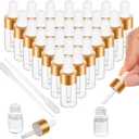 100 Pack Mini Dropper Bottle for Cuticle Oil, 3ml Small Sample Essential Oil Dropper Bottles for Travel, Clear Empty Vails for Cosmetic Perfume