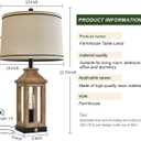 23.75" Farmhouse Table Lamps USB A+C Charging Ports 3-Way Dimmable Touch Control Lamp Nightlight Vintage Modern Lamp for Living Room Bedroom with 2 Light Sources (Wood)