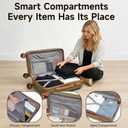 Lightweight Carry on Luggage 22x14x9 Airline Approved Suitcases with Wheels YKK Zipper TSA Lock, 2 Piece Luggage Set for Weekend Getaways & Travel Business (14/20 Green)