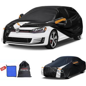 Car Cover Waterproof All Weather, Full Exterior Minivan Cover Universal Fit Hyundai Veloster/Kona, Ford Fiesta, Nissan Leaf, Kia Soul, Volkswagen Golf etc, See Chart(Length 163"-177").
