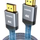 Highwings HDMI Cable 6.6 ft, 4K HDMI 2.0 Cord with Ultra HD Stunning Clarity, Nylon Braided & Gold-Plated Connectors, HDR, Ethernet, ARC, 3D, HDCP 2.2, Compatible with for Wall-Mounted TV, Monitor (Grey)