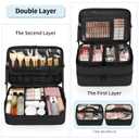 Large Makeup Train Case with a Large Makeup Travel Bag for Hairstylist, Hairdresser Bag with Detachable Pouch,Heat Insulation and Anti-scalding Full layer for Hairdressing Tool Organizer, Big wheels