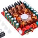 TDA7498E 300W Digital Power Amplifier Board,Sound Board 2x160W Stereo Audio Module, Black PCB, DC 15-36V BTL & Fan Cooling for 4-8 Ohm Speakers