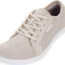 WHITIN Women's Minimalist Barefoot Shoes Wide Toe Box Zero Drop Sneakers Size 8 Tennis Running Sport Cute Athletic Flat Walking Comfy W81 Beige 39