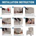H.VERSAILTEX Wingback Chair Covers Velvet Plush Wing Chair Slipcover 1 Piece High Stretch Wing Back Chair Slipcovers Sofa Cover Furniture Cover with Elastic Bottom, French Oak