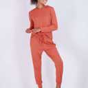 Real Essentials 2 Pack: Women's Soft Long Sleeve Sleep Set - Comfortable Lounge Pull Over Hoodie and Henley Jogger (1X)