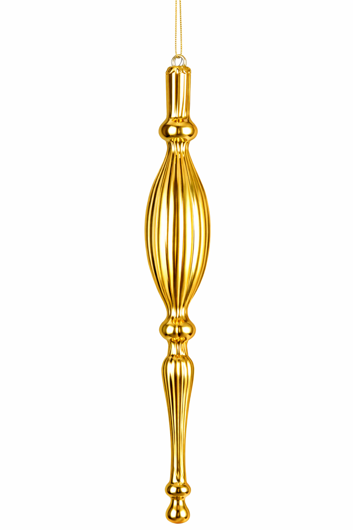 6 Pack Large Mercury Glass Ornaments, 14.9 Inch Christmas Hanging Decoration Vintage Finial Ornament for Xmas Tree Home Holiday Decor(Gold)