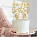 69th Birthday Decorations for Women Gold with 69th Birthday Sash and Crown, Cake Topper and Candles, Number Balloons Gold, 69 Year Old Gifts for Women