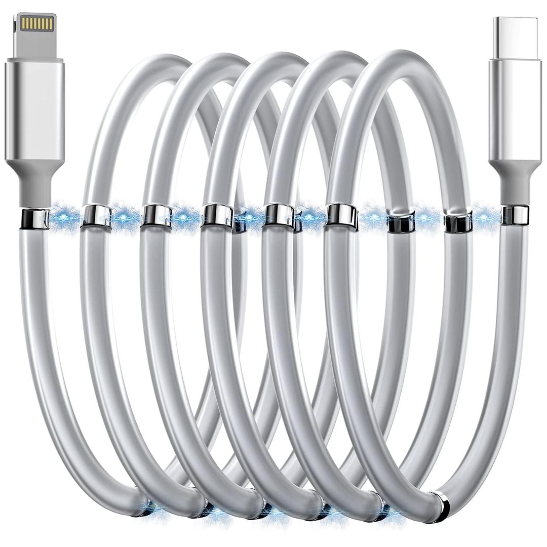 AICase Magnetic Type C to Lightning iPhone Cable Type C Super Organized Charging Magnetic Absorption Nano Data Cable Compatible iPhone 14/13/12/11/Mini/Pro/Max/X/XR/8/SE,iPad Air/Pro/Mini_1