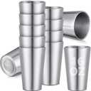 Ziliny 10 Pack 304 Stainless Steel Cups Double Wall Vacuum Cup Stackable Insulated Metal Tumbler Drinking Glasses for Party Bar Travel Camping Home and Outdoor(Sliver,16oz)