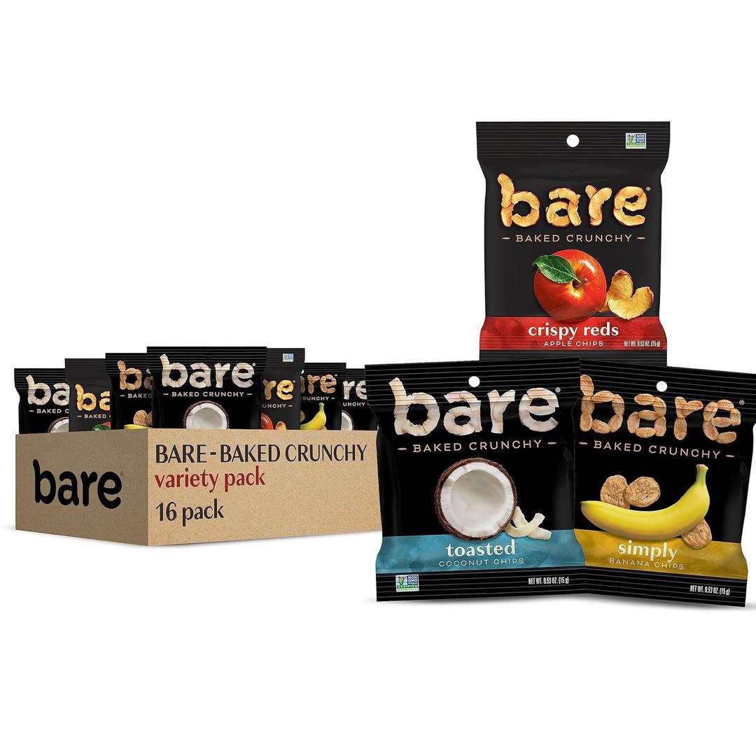 Bare Baked Crunchy, Fruit Variety Pack, 0.53 Ounce (Pack of 16), Best By: 4 FEB 2027