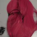 ANOGOL Hair Cap+32Inch/80cm Long Hot Pink Wig Cosplay for Women Peluca Rosa Fuerte Larga Straight Wig Costume Party Hot Pink Hair for Anime Halloween Costumes (Rose Red)