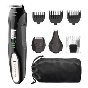Remington All-in-One Grooming Kit, Lithium Powered, 8 Piece Set with Trimmer, Men's Shaver, Clippers, Beard and Stubble Combs, PG6025, Black