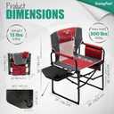SUNNYFEEL Camping Directors Chair, Heavy Duty,Oversized Portable Folding Chair with Side Table, Pocket for Beach, Fishing,Trip,Picnic,Lawn,Concert Outdoor Foldable Camp Chairs, X-Large