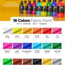 Nicpro 18 Colors Permanent Fabric Paint (8.45 oz, 250 ml) Soft Fabric Paint for Clothes, Non-Toxic Textile Paint for Fabric DIY Crafts, T-shirts, Shoes Jeans Bags Canvas for Adult with Color Wheel