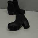 DREAM PAIRS Women's Ankle Boots Chunky Heel Platform Fall Heeled Short Booties Shoes (6.5, Black/Pu)