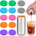 Silicone Soda Can Cover Lids, 12 Pack Reusable Soda Can Lids Beer Can Covers Pop Can Covers, BPA Free Silicone Can Cover, Stopper and Protector for Beer, Beverage, Juice, Fits Standard Cans (Mixed Color)