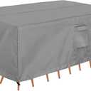OutdoorLines Outdoor Waterproof Patio Table Furniture Set Covers - Rectangle Couch Sectional Cover Outside Weatherproof Patio Furniture Covering for Deck, Lawn and Backyard 110"L x 84"W x 28"H, Grey